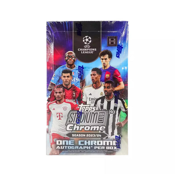 2023/24 Topps Stadium Club Chrome UEFA Club Competitions Soccer Hobby Box