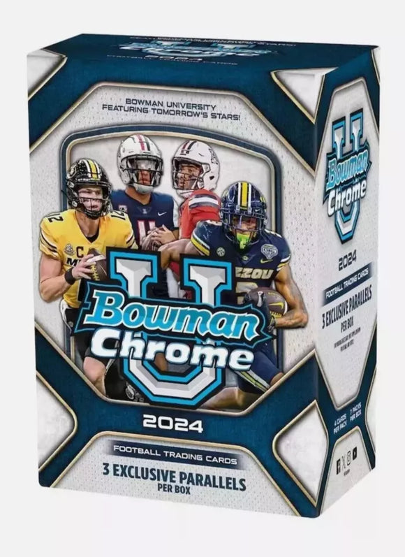 2024 Bowman University Chrome Football 7-Pack Blaster Box