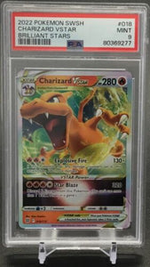 2022 Pokémon SWSH Charizard VSTAR Brilliant Stars #018 PSA 9 Mint