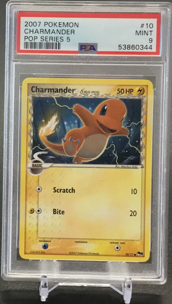 2007 Pokémon Charmander POP Series 5 #10 PSA 9 Mint