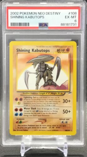 2002 Pokémon Neo Destiny Shining Kabutops #108 PSA 6 EX-MT