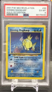 2001 Pokémon Neo Revelation Shining Magikarp Holo 1st Edition #66 PSA 6 EX-MT