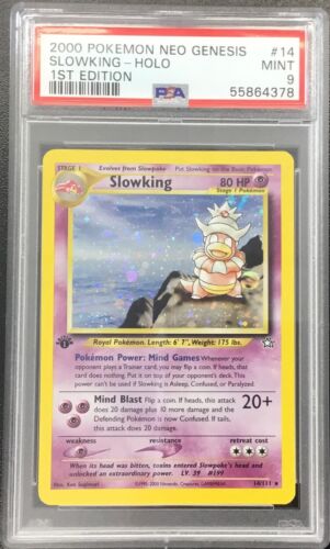 2000 Pokémon Neo Genesis Slowking Holo 1st Edition #14 PSA 9 Mint SWIRL