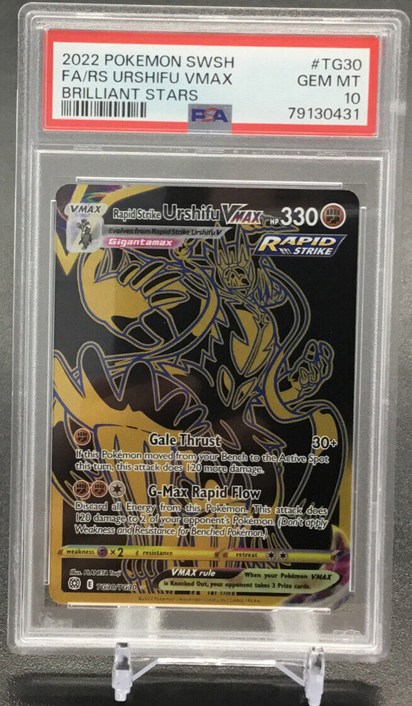 2022 Pokémon SWSH FA/RS Urshifu VMAX Brilliant Stars #TG30 PSA 10 Gem Mint