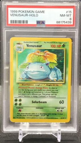 1999 Pokémon Game Venusaur Holo #15 PSA 8 NM-MT